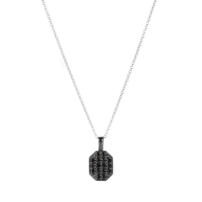 Sethi Couture Charm Necklaces Small Pave Black Diamond Tag Charm Charm Only Sethi Couture Charm Necklaces Small Pave Black Diamond Tag Charm Charm Only