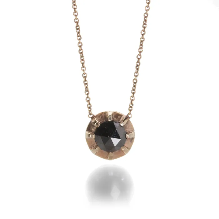 Sethi Couture Rose Cut Black Diamond Antique Necklace Necklaces
