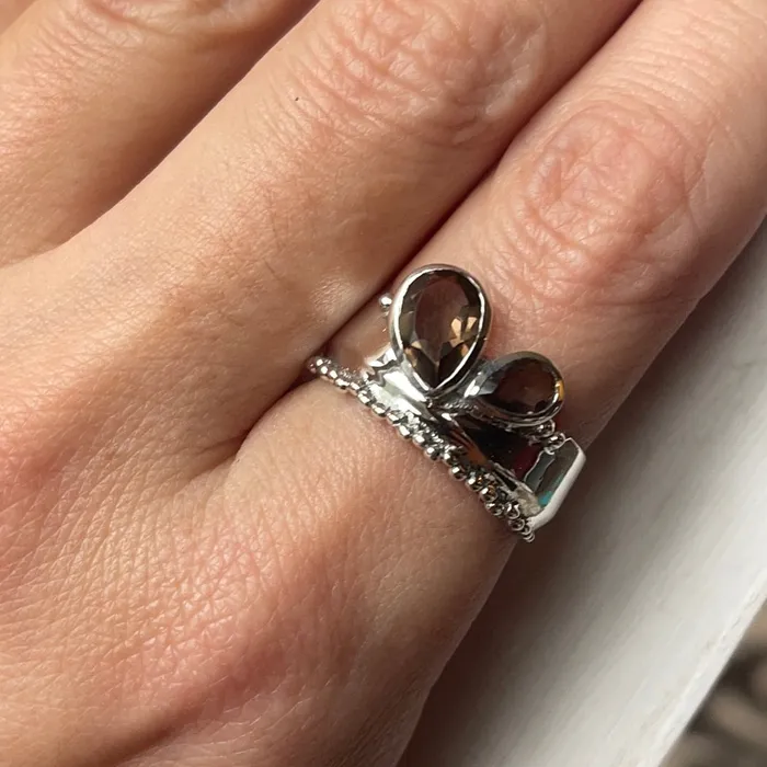Sophiareneboutique Rings Sterling Silver Beaded Stone Band Ring