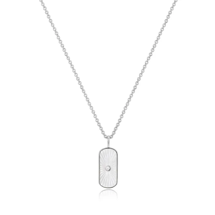 Spirito Rosa Necklaces Mellonia Lebbeck Necklace Mother of Pearl White CZ White Rhodium Plated 925 Silver Spirito Rosa Necklaces Mellonia Lebbeck Necklace Mother of Pearl White CZ White Rhodium Plated 925 Silver