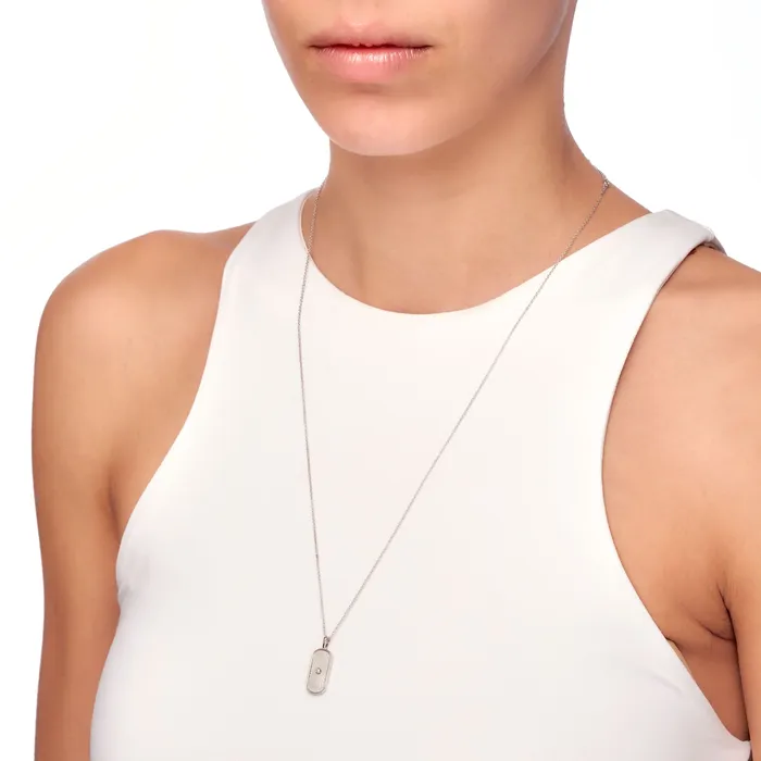 Spirito Rosa Necklaces Mellonia Lebbeck Necklace Mother of Pearl White CZ White Rhodium Plated 925 Silver Spirito Rosa Necklaces Mellonia Lebbeck Necklace Mother of Pearl White CZ White Rhodium Plated 925 Silver