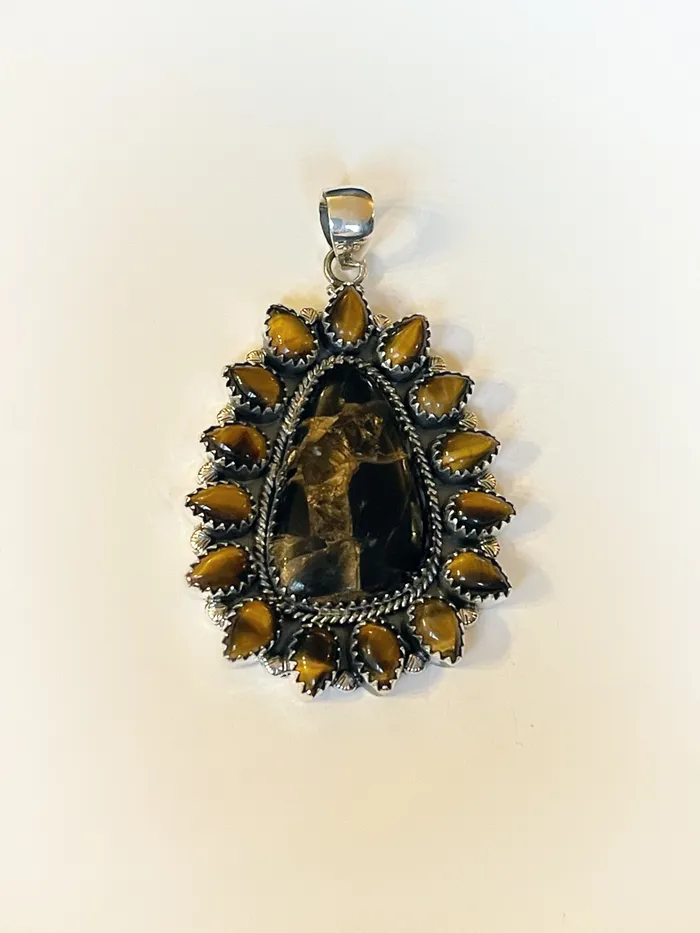 Sterling Silver Black Mohave Copper TurquoiseTigers Eye Custom Pendant Sophiareneboutiquecom Necklaces Sterling Silver Black Mohave Copper TurquoiseTigers Eye Custom Pendant Sophiareneboutiquecom Necklaces
