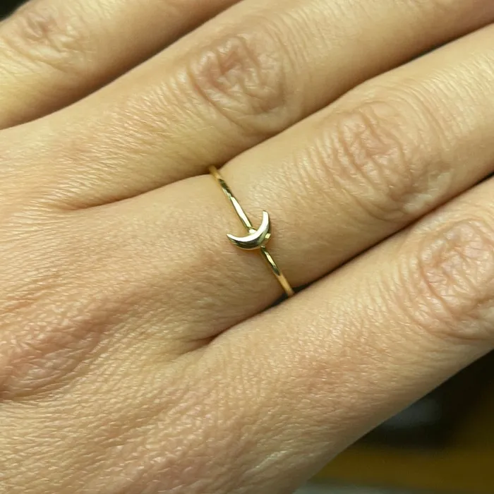 Sterling Silver Gold Dipped Crescent Ring Sophiareneboutique Rings