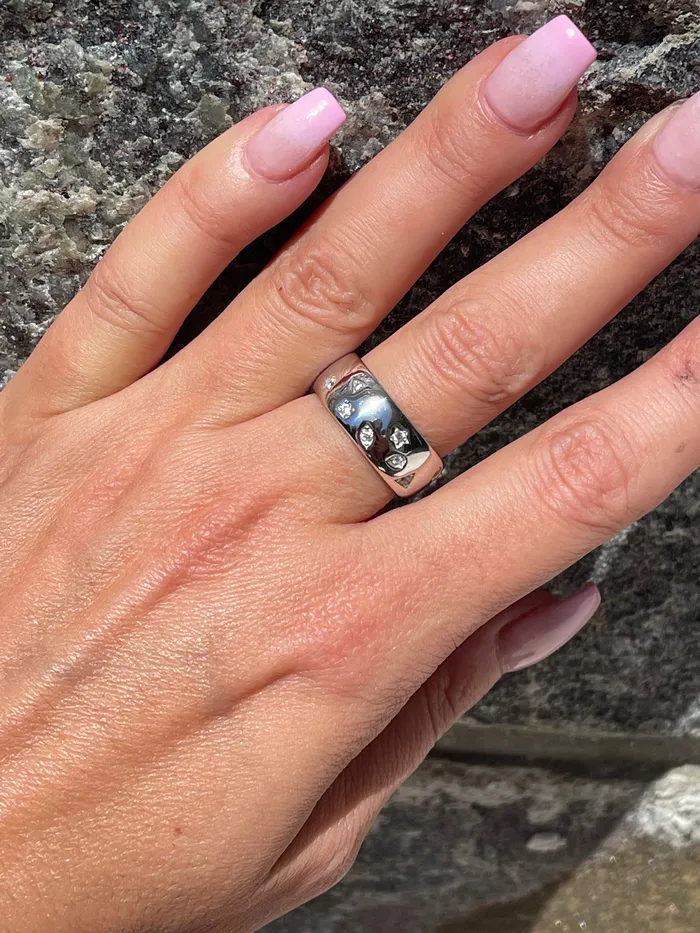Sterling Silver Italian CZ Band Sophiareneboutique Rings