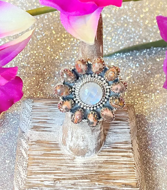 Sterling Silver MoonstoneJasper ustom Ring Sophiareneboutiquecom Rings