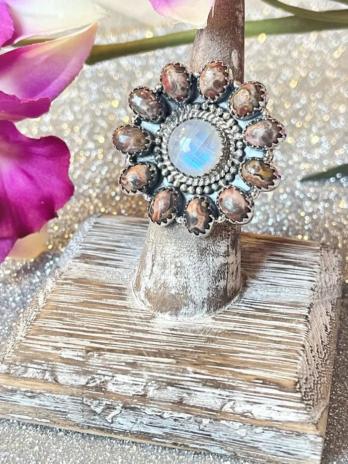 Sterling Silver MoonstoneJasper ustom Ring Sophiareneboutiquecom Rings