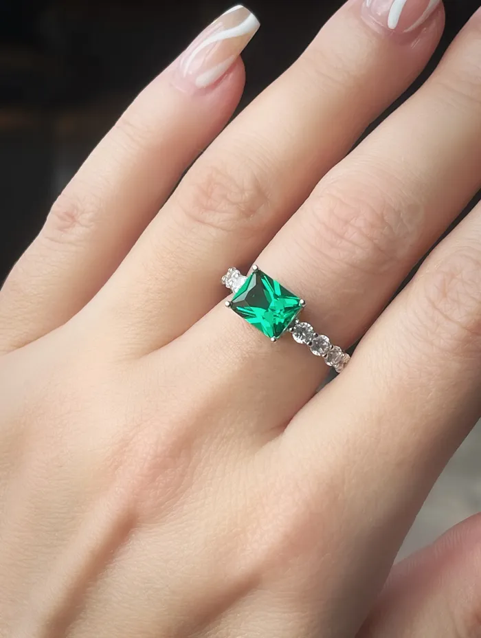 STERLING SILVER RHODIUM CZ PRINCESS RING Sophiareneboutiquecom Rings STERLING SILVER RHODIUM CZ PRINCESS RING Sophiareneboutiquecom Rings