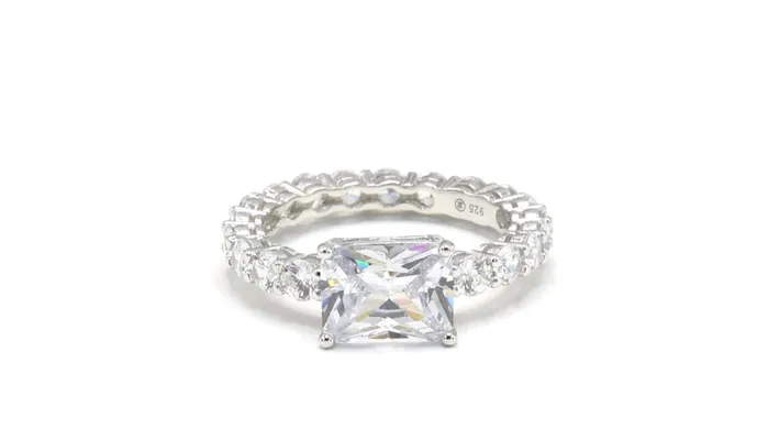 STERLING SILVER RHODIUM CZ PRINCESS RING Sophiareneboutiquecom Rings STERLING SILVER RHODIUM CZ PRINCESS RING Sophiareneboutiquecom Rings