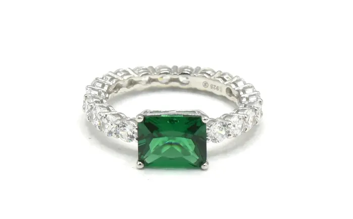 STERLING SILVER RHODIUM CZ PRINCESS RING Sophiareneboutiquecom Rings STERLING SILVER RHODIUM CZ PRINCESS RING Sophiareneboutiquecom Rings