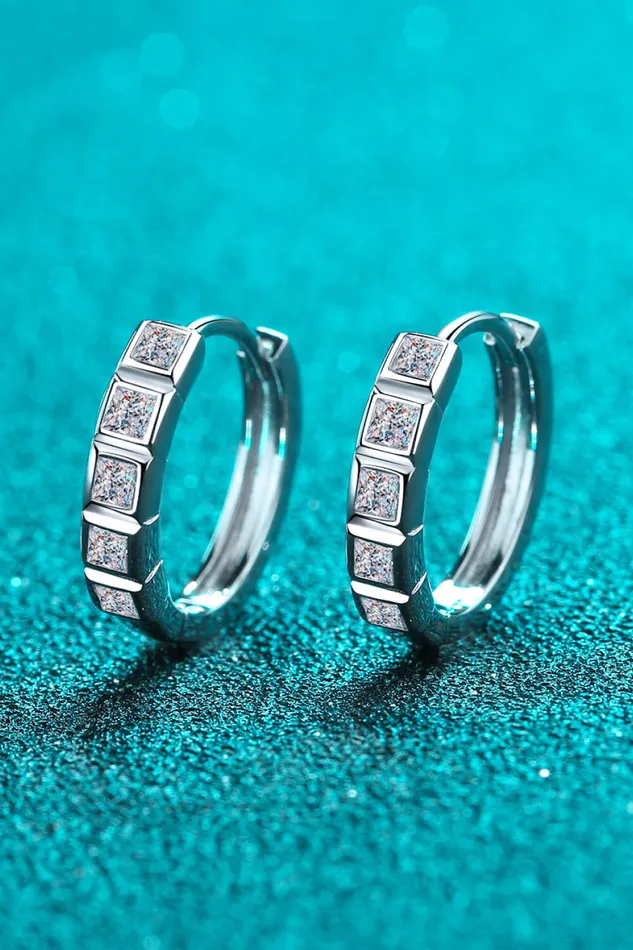 Trendsi Earrings Always Chic Sterling Silver Moissanite Huggie Earrings