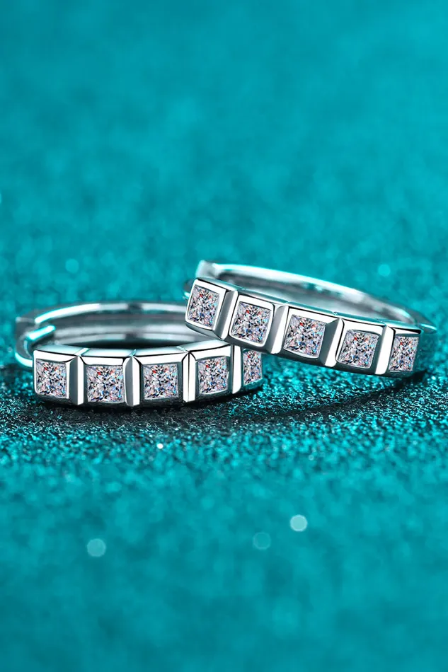 Trendsi Earrings Always Chic Sterling Silver Moissanite Huggie Earrings