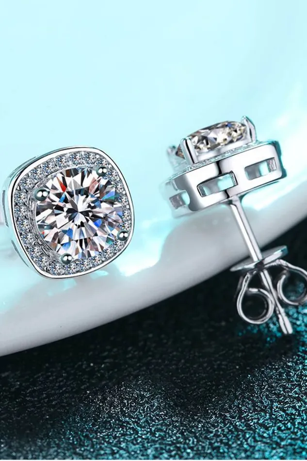 Trendsi Earrings Let Me Love You 1 Carat Moissanite Stud Earrings