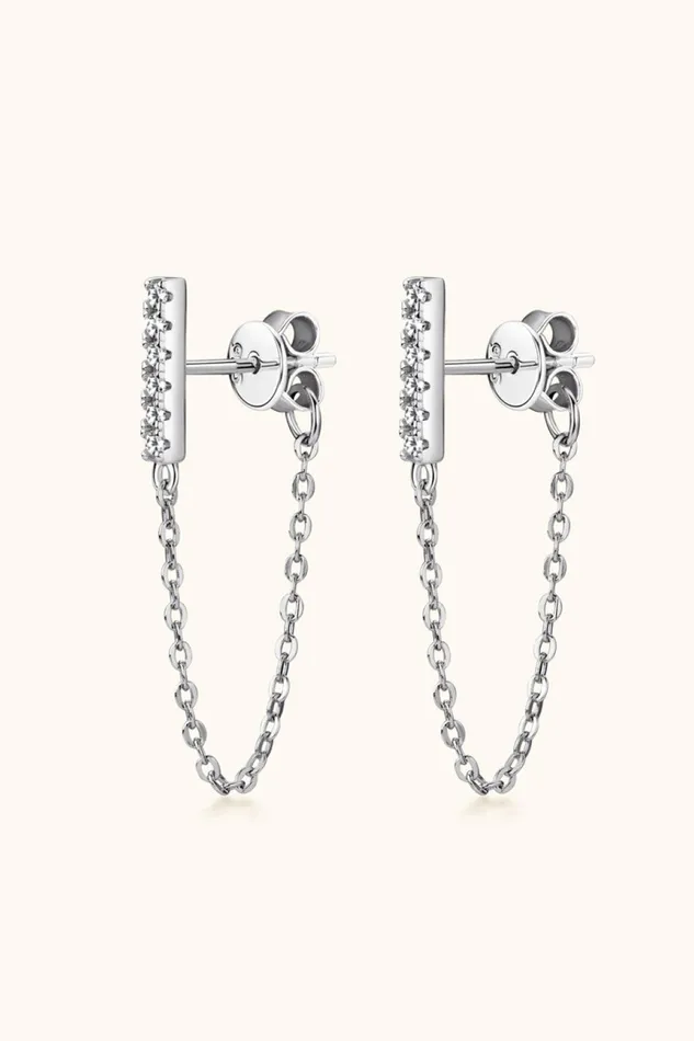 Trendsi Earrings Moissanite 925 Sterling Silver Connected Earrings