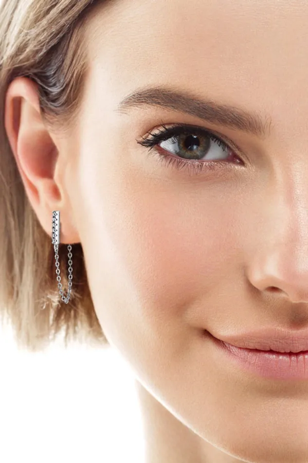 Trendsi Earrings Moissanite 925 Sterling Silver Connected Earrings