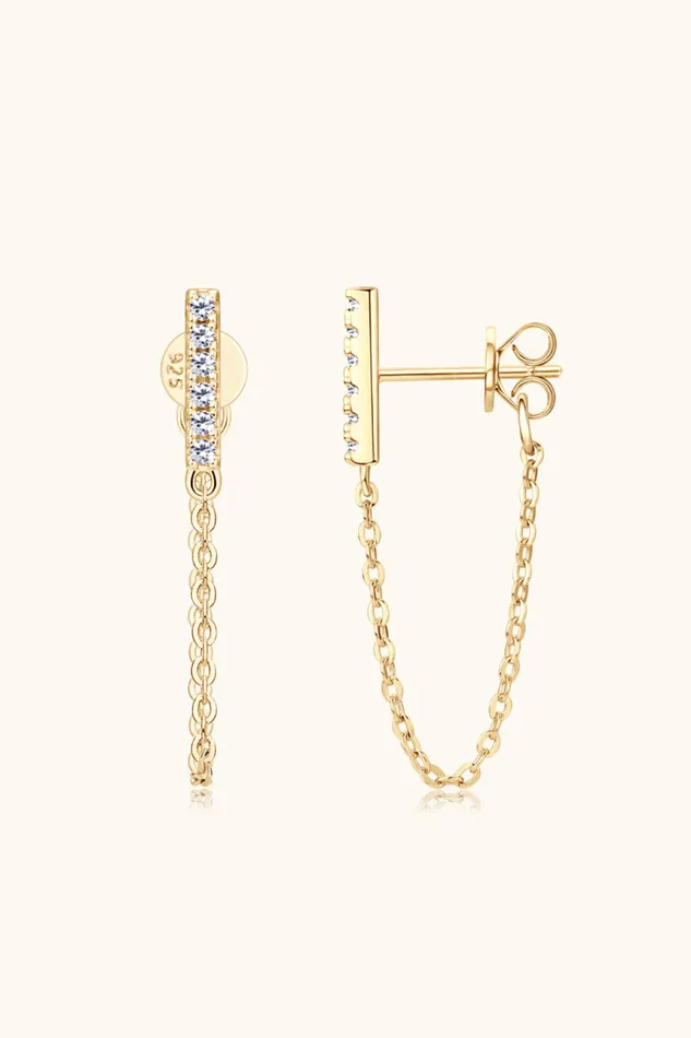 Trendsi Earrings Moissanite 925 Sterling Silver Connected Earrings