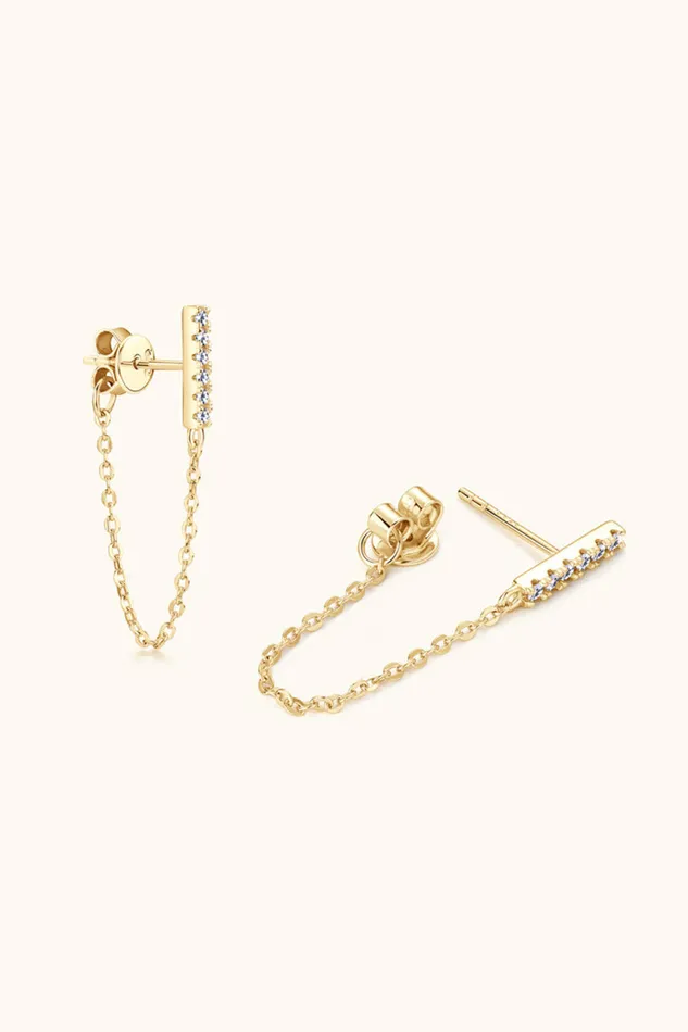 Trendsi Earrings Moissanite 925 Sterling Silver Connected Earrings