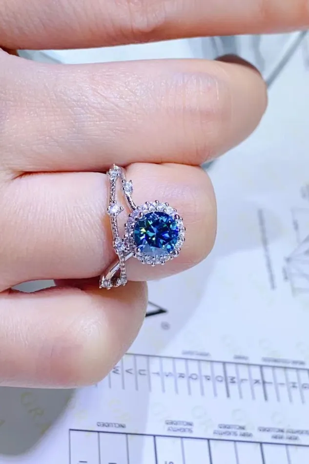 Trendsi Rings 1 Carat Moissanite 925 Sterling Silver Ring