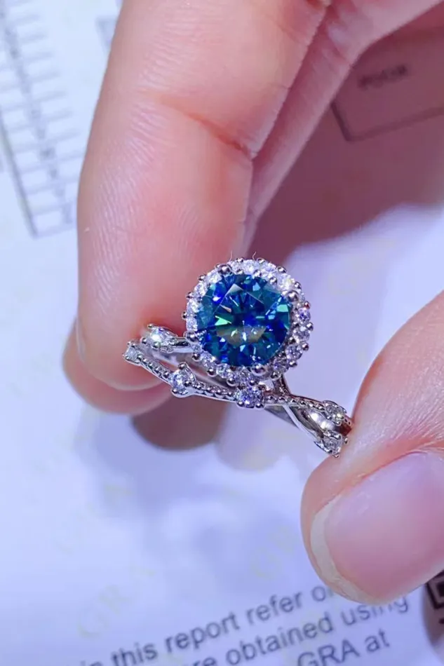 Trendsi Rings 1 Carat Moissanite 925 Sterling Silver Ring