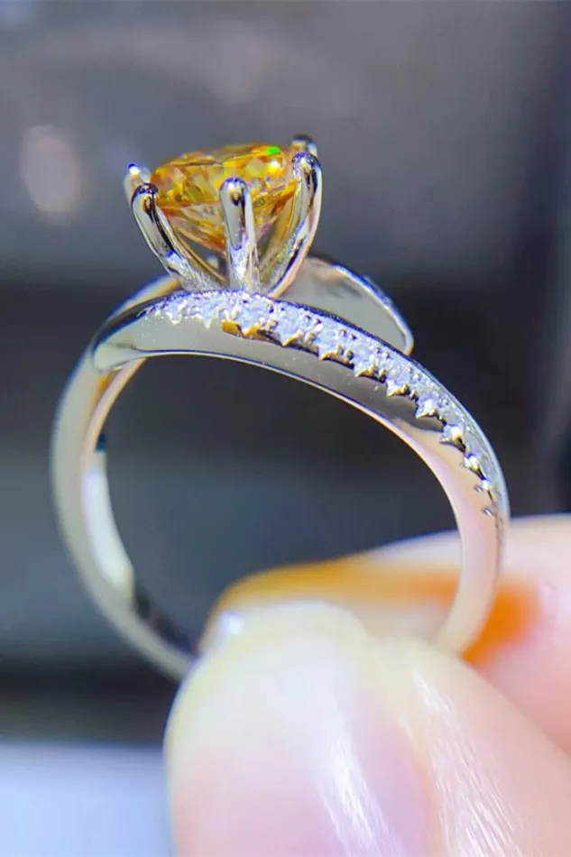 Trendsi Rings 1 Carat Moissanite 925 Sterling Silver Ring