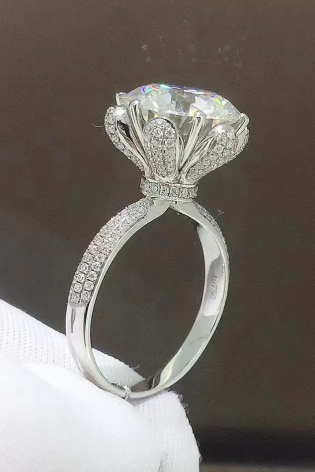 Trendsi Rings 5 Carat Moissanite Side Stone Ring