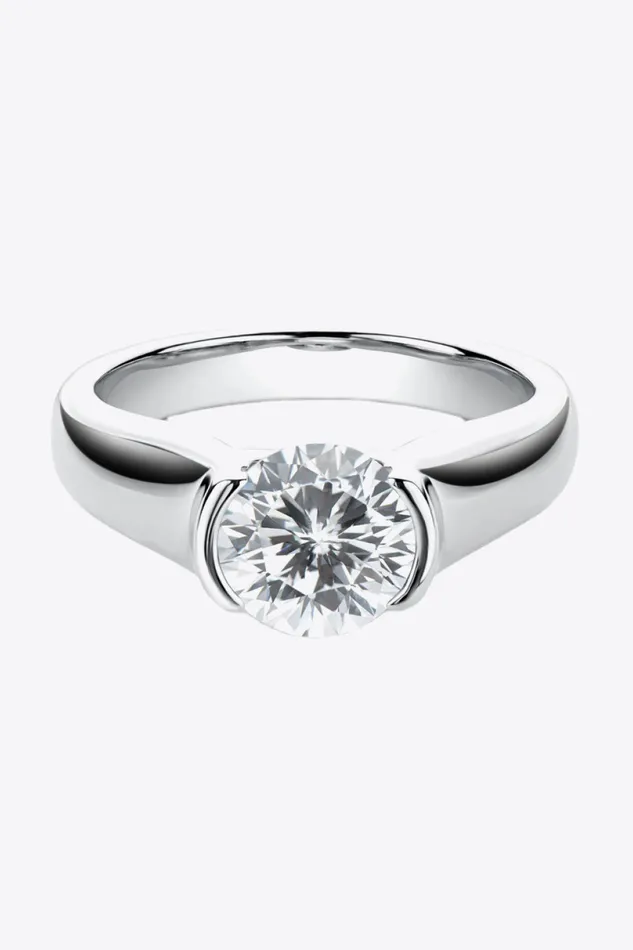 Trendsi Rings Looking Good 2 Carat Moissanite PlatinumPlated Ring