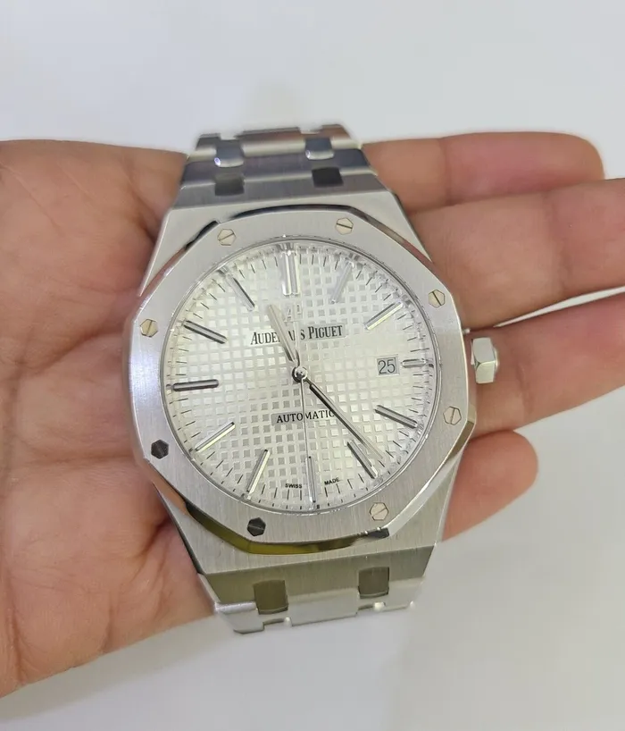 Watches Audemars Piguet Royal Oak 41mm Watch 15400STOO1220ST02 White Dial 2016 Year Audemars Piguet
