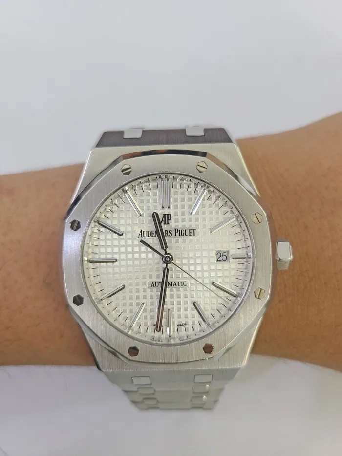 Watches Audemars Piguet Royal Oak 41mm Watch 15400STOO1220ST02 White Dial 2016 Year Audemars Piguet