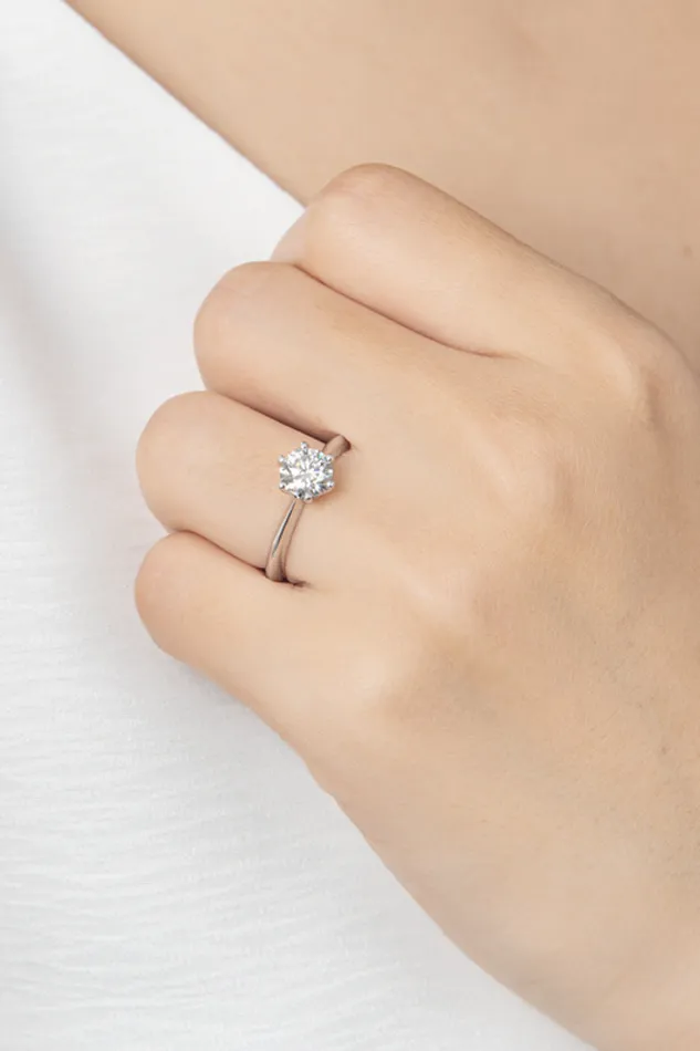 Wonderful Life 1 Carat Moissanite PlatinumPlated Ring Trendsi Rings