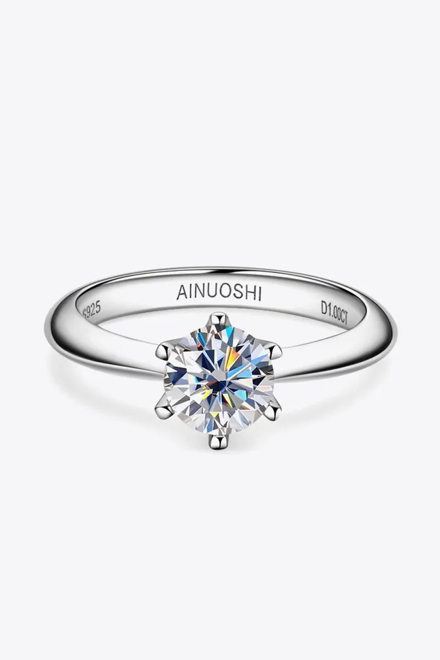 Wonderful Life 1 Carat Moissanite PlatinumPlated Ring Trendsi Rings