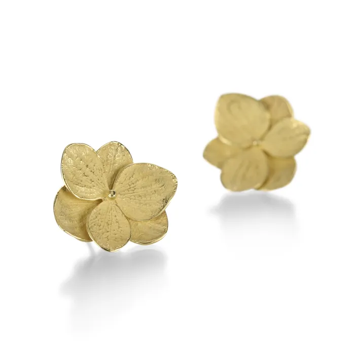 Yellow Gold Twin Hydrangea Earrings John Iversen Earrings