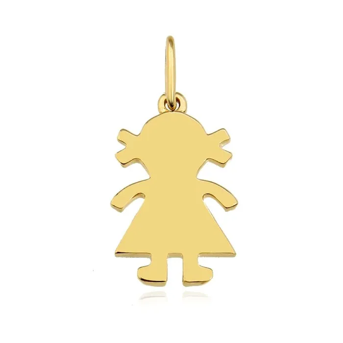 Alev Collection Charm Necklaces Gold Girl Charm