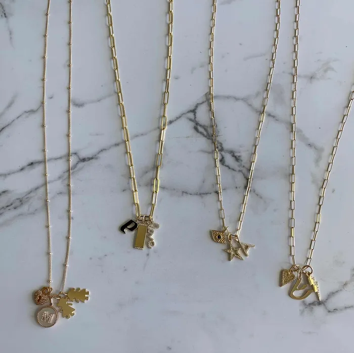 Alev Collection Charm Necklaces Gold Girl Charm