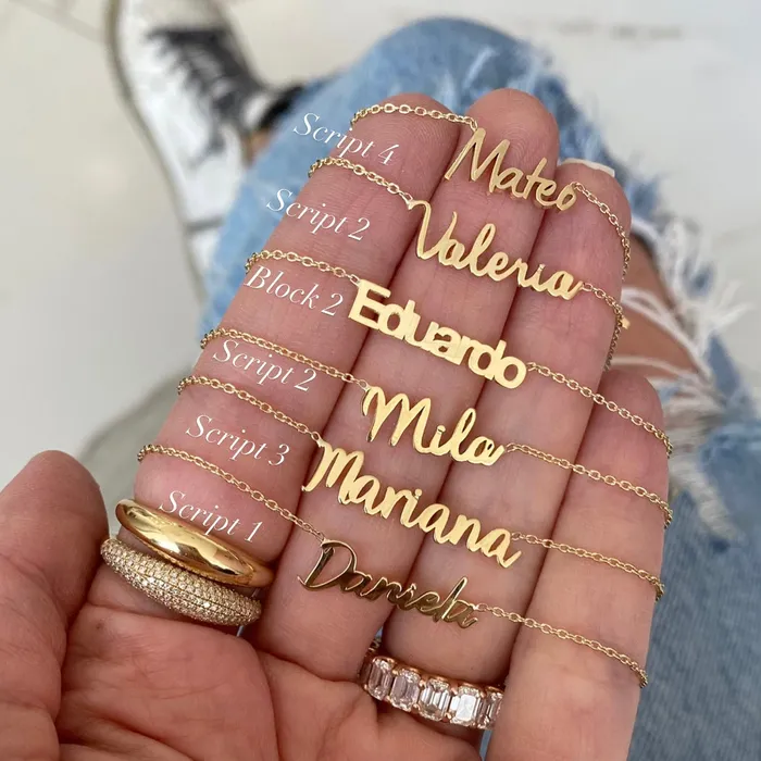Alev Collection Necklaces Cutout Name Chain Necklace
