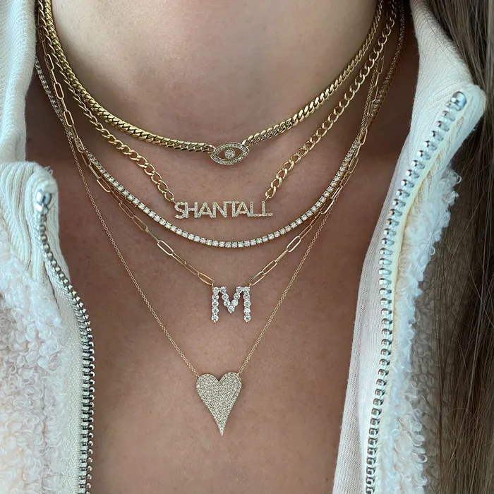 Alev Collection Pave Name Cuban Necklace Necklaces