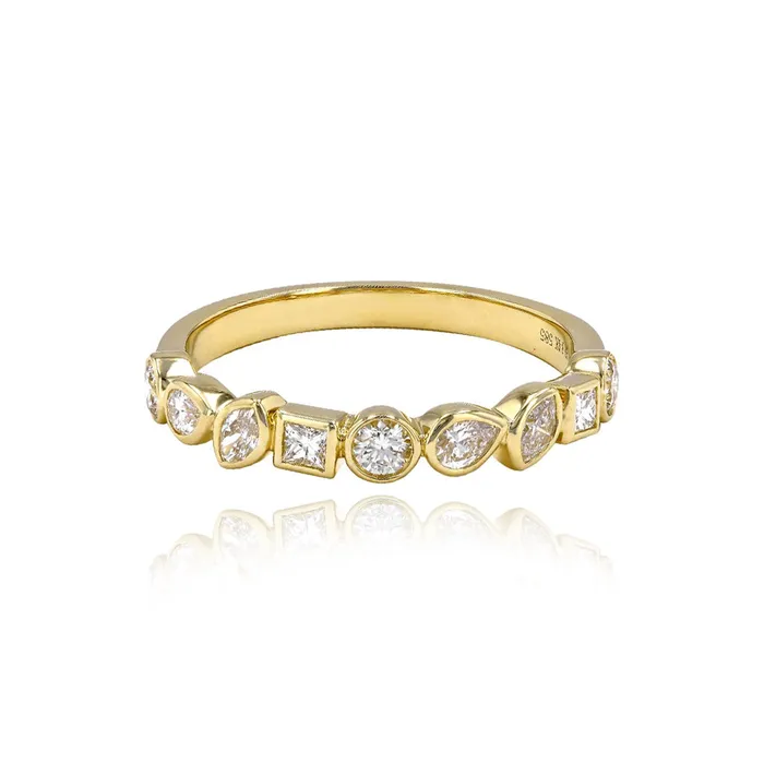 Alev Collection Rings Bezel Diamond Multi Shape Ring