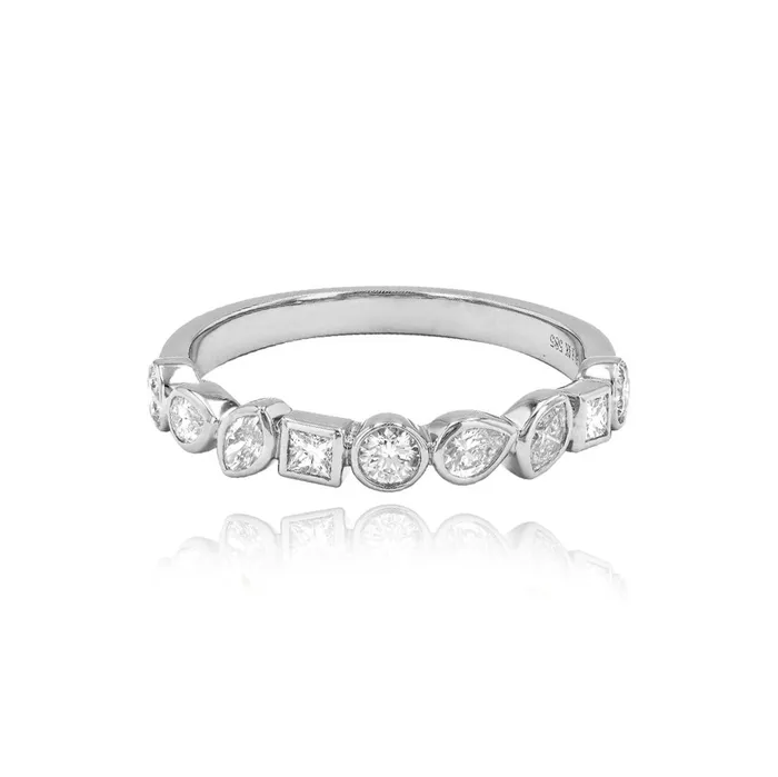 Alev Collection Rings Bezel Diamond Multi Shape Ring