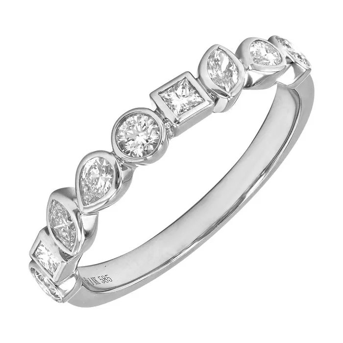 Alev Collection Rings Bezel Diamond Multi Shape Ring