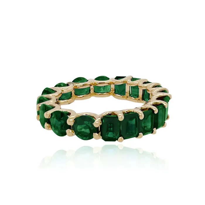 Alev Collection Rings Half and Half Gemstones Eternity Ring