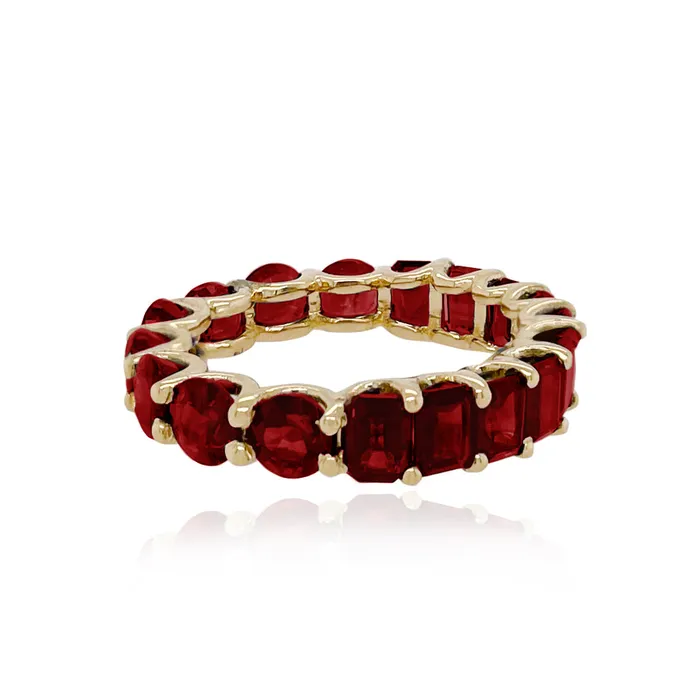 Alev Collection Rings Half and Half Gemstones Eternity Ring