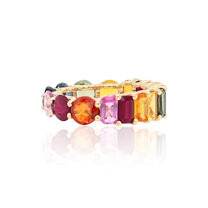 Alev Collection Rings Half and Half Gemstones Eternity Ring