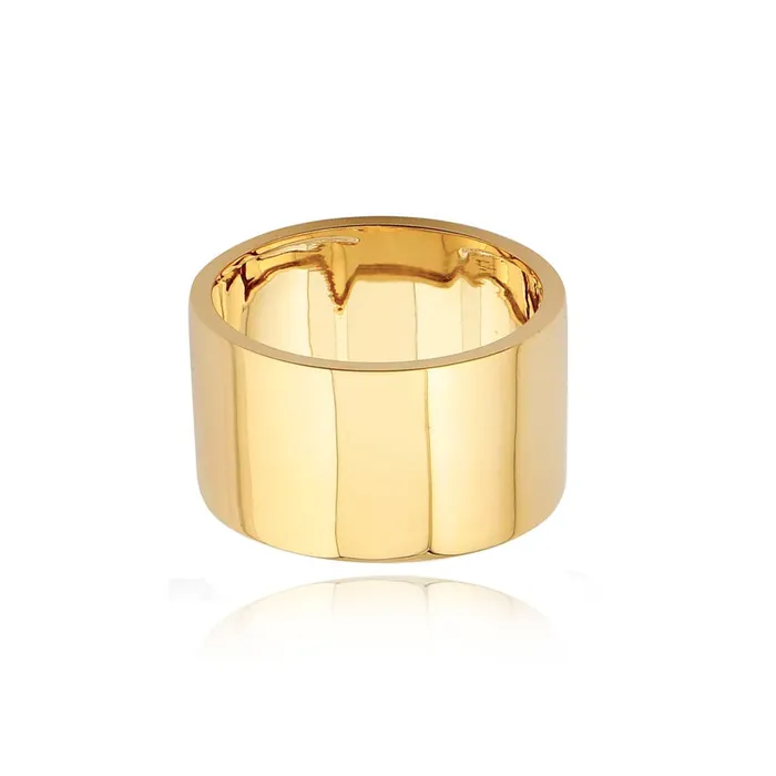 Alev Collection Rings Thick Gold Cigar Band Ring