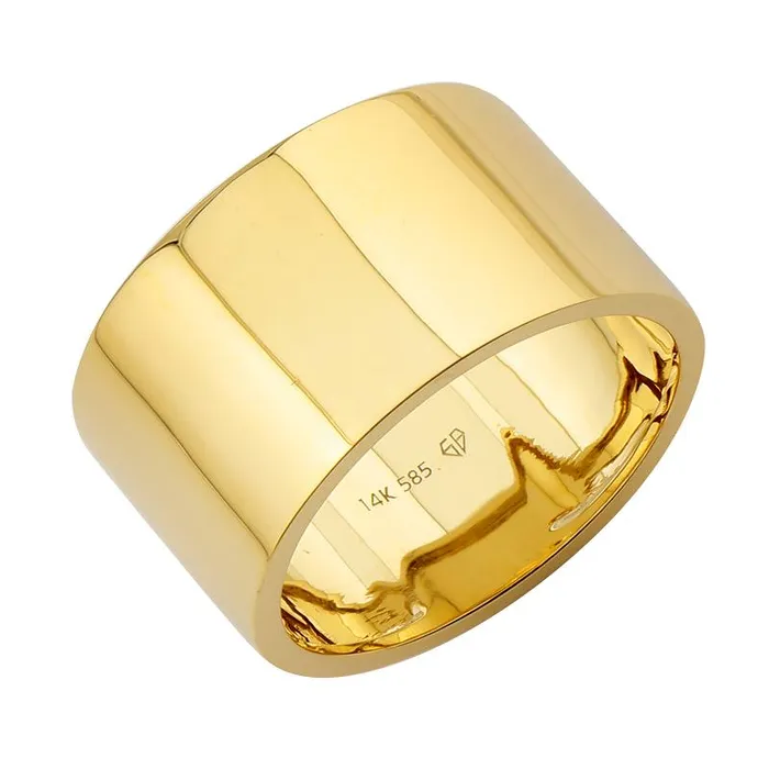 Alev Collection Rings Thick Gold Cigar Band Ring