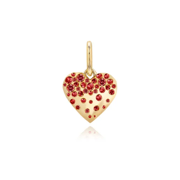 Alev Jewelry Charm Necklaces Small Dripping Scattered Gemstone Heart Charm