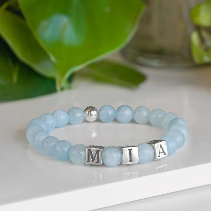 Aquamarine Stretch Mothers Bracelet LXL Additional Charge Other Bracelets