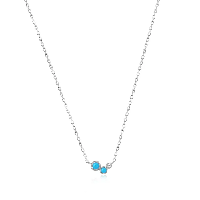 Aurelie Gi Necklaces AMIRA Turquoise White Sapphire Waterfall Necklace
