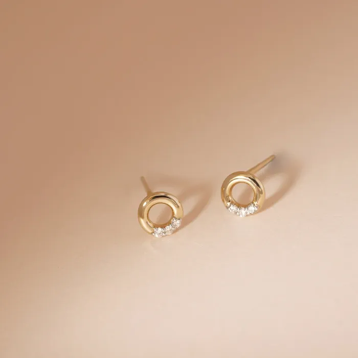Aurelie Gi Rings LENA Open Circle Diamond Studs