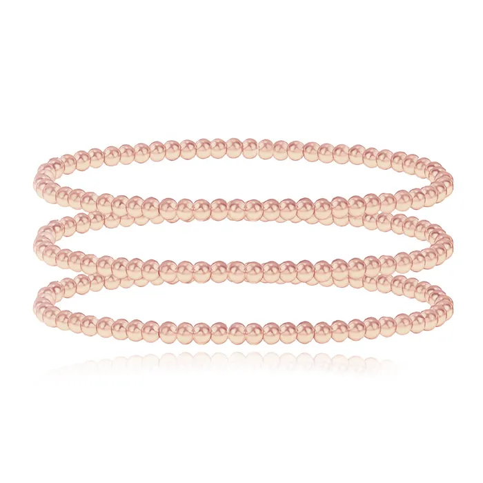 Bracelets Alev Collection Set Three Gold Beaded Bracelet