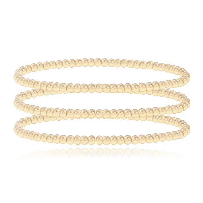 Bracelets Alev Collection Set Three Gold Beaded Bracelet