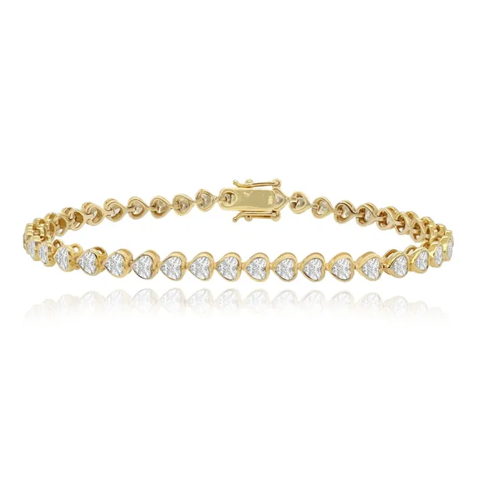 Bracelets Diamond Bezel Heart Tennis Bracelet Alev Jewelry