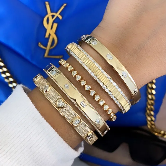 Bracelets Diamond Bezel Heart Tennis Bracelet Alev Jewelry